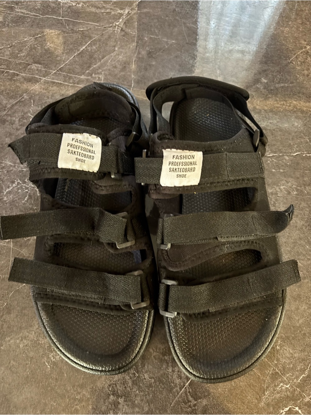 Men's Black Multi-Strap Sport Sandals
